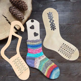 2Pcs DIY Wooden Sock Blocker Xmas Socks Hand Knitting Mold
