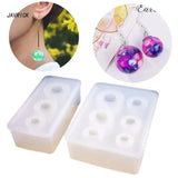2Pcs DIY Crystal Epoxy Sphere Silicone Molds Round Bead Pendant Mold