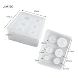 2Pcs DIY Crystal Epoxy Sphere Silicone Molds Round Bead Pendant Mold