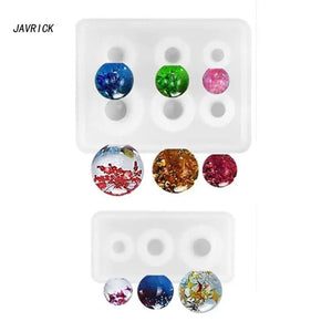 2Pcs DIY Crystal Epoxy Sphere Silicone Molds Round Bead Pendant Mold