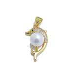 2Pcs Dolphin Pendant Base with CZ Inlays Cup and Peg Mounting 8mm