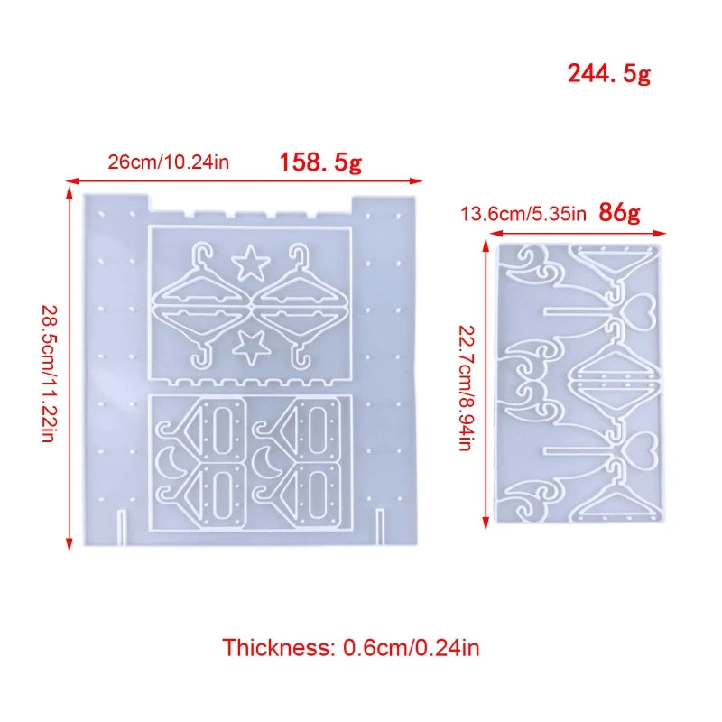 2Pcs Earring Storage Rack Silicone Mold