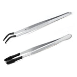 4Pcs Stainless Steel Tweezers Coated Laboratory Hobby Jewelry Craft Tools