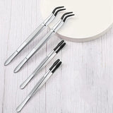 2Pcs Stainless Steel Tweezers Coated Laboratory Hobby Jewelry Craft Tools