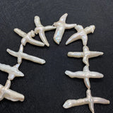 2Pcs Freshwater Pearl Cross Beads 15-60mm Baroque Pearl Charm
