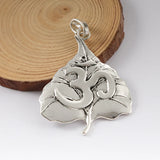 2Pcs Large 3D/OM Yoga Leaf Heart Charms Pendants For Necklace