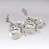 2Pcs Large 3D/OM Yoga Leaf Heart Charms Pendants For Necklace