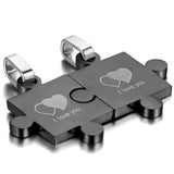 Stainless Steel Couple Love Puzzle Necklace Lover Jewelry Pendant