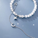 Opal Star Moon Charm Bracelet Set Wedding Jewelry