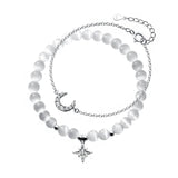 Opal Star Moon Charm Bracelet Set Wedding Jewelry