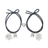 2Pcs Halloween Spider Love Magnetic Couple Bracelet Festive Jewelry