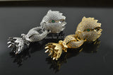 Leopard Head CZ Beads Paved Clasps Jewelry Findings