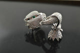 Leopard Head CZ Beads Paved Clasps Jewelry Findings
