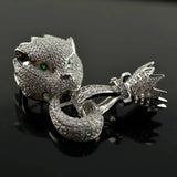 Leopard Head CZ Beads Paved Clasps Jewelry Findings