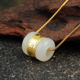 2Pcs Hetian Jade Lucky Bead Pendant