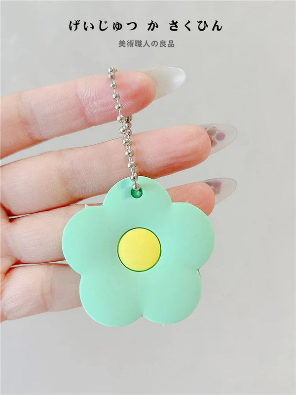2Pcs Flower Cartoon Key Cover Cap Soft Key Accessories
