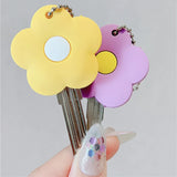 2Pcs Flower Cartoon Key Cover Cap Soft Key Accessories