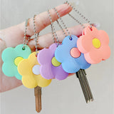 2Pcs Flower Cartoon Key Cover Cap Soft Key Accessories