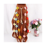 2Pcs Flower Hippie Headband Summer Sunflower Hair Accessories