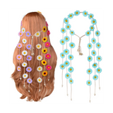 2Pcs Flower Hippie Headband Summer Sunflower Hair Accessories