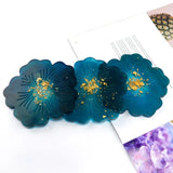 2Pcs Flower Sea Turtle Resin Coaster Mold Silicone Geode Coaster Resin Mold Tool