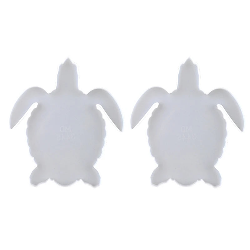 2Pcs Flower Sea Turtle Resin Coaster Mold Silicone Geode Coaster Resin Mold Tool