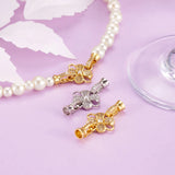 2Pcs CZ Fold Over Clasps Brass Micro Pave Clear Cubic Zirconia Extender Bracelet