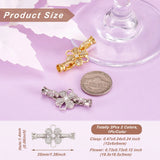 2Pcs CZ Fold Over Clasps Brass Micro Pave Clear Cubic Zirconia Extender Bracelet