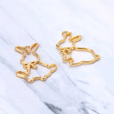 2Pcs Rabbits Resin Frame Open Bezels Setting Blank Pendant