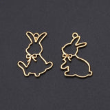 2Pcs Rabbits Resin Frame Open Bezels Setting Blank Pendant