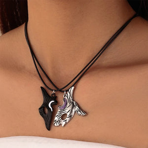 2Pcs Friendship Hunter Pendant Necklace