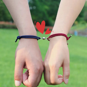 2Pcs Friendship Rope Braided Magnetic Bracelet Kit Lover Jewelry