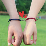 2Pcs Friendship Rope Braided Magnetic Bracelet Kit Lover Jewelry