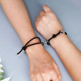 2Pcs Friendship Rope Braided Magnetic Bracelet Kit Lover Jewelry