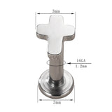 2Pcs G23 Titanium Lip Stud Piercing Tongue Nail Lightning/Heart Shape Ear Studs