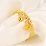 2Pcs Bell Heart Baby Bangle Bracelet Kids Bangles Jewelry