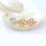 2Pcs Pave Zircon Round Cup Ring Setting Diy Wedding Jewelry Making