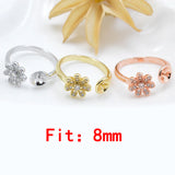2Pcs Pave Zircon Round Cup Ring Setting Diy Wedding Jewelry Making