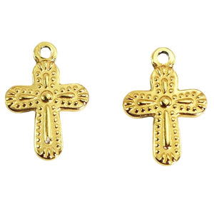 2Pcs Stainless Steel Cross Charms Pendant for DIY Jewelry Making
