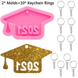 2Pcs Graduation Silicone Molds Doctor Hat Pendant Resin Moulds