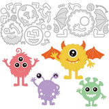 2Pcs Halloween Monsters Metal Cutting Dies for DIY Scrapbook Album Envelope