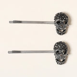 2Pcs Halloween Skull Hair Clip Headwear Punk Accessory Costume Cosplay
