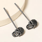 2Pcs Halloween Skull Hair Clip Headwear Punk Accessory Costume Cosplay
