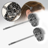 2Pcs Halloween Skull Hair Clip Headwear Punk Accessory Costume Cosplay