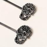 2Pcs Halloween Skull Hair Clip Headwear Punk Accessory Costume Cosplay