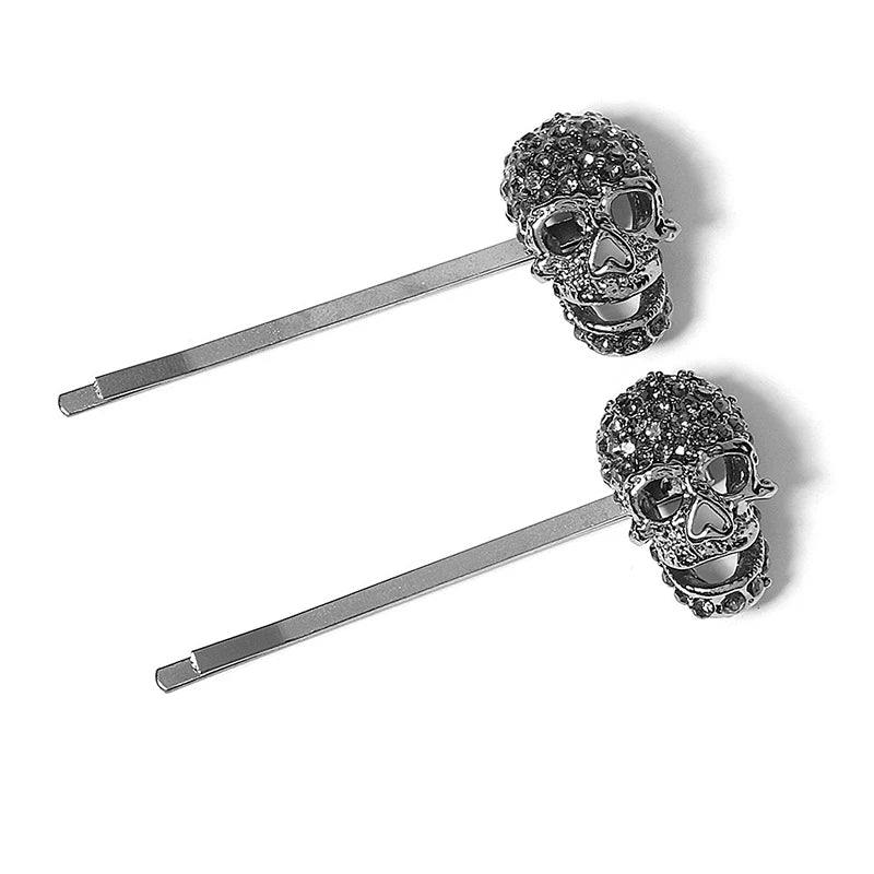 2Pcs Halloween Skull Hair Clip Headwear Punk Accessory Costume Cosplay
