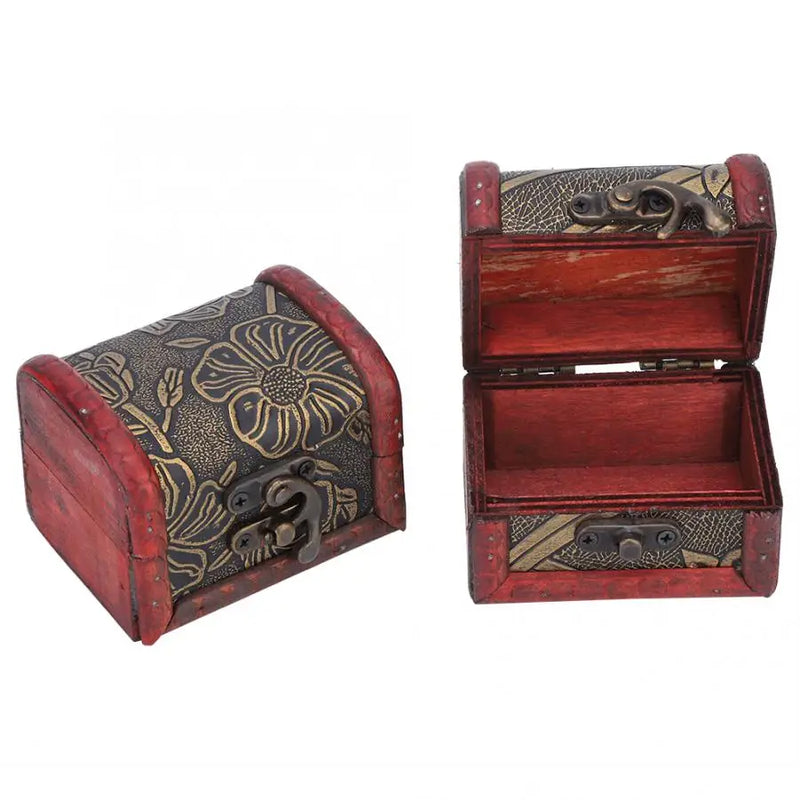Set of 2 Wooden Vintage Jewelry Storage Boxes