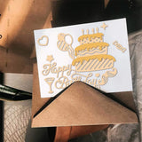 2Pcs Happy Birthday Cake Metal Cutting Dies for Scrapbook Cards Making