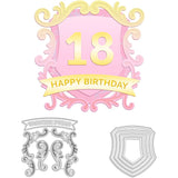 2Pcs Happy Birthday Lace Metal Cutting Dies for DIY Scrapbooking