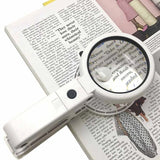 2Pcs Hd Optical Illuminated Magnifying Glass-(5X + 11X) Lens,8 LED